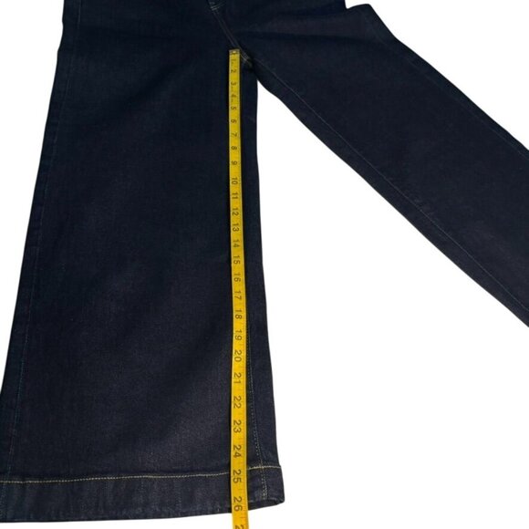 Banana Republic Premium Denim High-Rise Wide-Leg Crop Jeans 28 Dark Wash - Picture 9 of 11